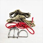 [キット]パラコードマクラメ編み＃164 薄茶、茶、赤まだら色の中・大型犬用首輪No194