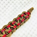 [公式]パラコードマクラメ編み＃164 薄茶、茶、赤まだら色の中・大型犬用首輪No194