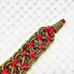 [公式]パラコードマクラメ編み＃164 薄茶、茶、赤まだら色の中・大型犬用首輪No194