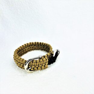 [キット]パラコード#110No140マクラメ編み茶1色の大、中型犬用首輪