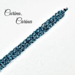 [キット]パラコード#111マクラメ編み白とブルーまだら色の小型犬用首輪No141