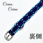 [キット]パラコード#114マクラメ編み紫とブルー2色の中型、小型犬用首輪No144