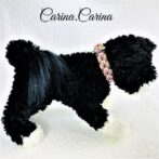 [キット]綿ロープ#116マクラメ編みピンク茶アイボリー緑の小型犬用首輪No146