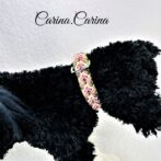 [キット]綿ロープ#116マクラメ編みピンク茶アイボリー緑の小型犬用首輪No146