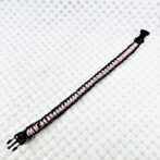 [公式]パラコードマクラメ編み＃167 ピンクと黒まだらの小型犬用首輪No197