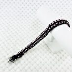 [公式]パラコードマクラメ編み＃167 ピンクと黒まだらの小型犬用首輪No197