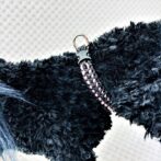 [公式]パラコードマクラメ編み＃167 ピンクと黒まだらの小型犬用首輪No197