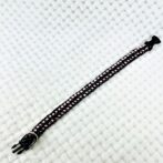 [公式]パラコードマクラメ編み＃167 ピンクと黒まだらの小型犬用首輪No197