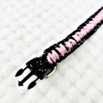 [公式]パラコードマクラメ編み＃167 ピンクと黒まだらの小型犬用首輪No197