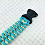 [公式]パラコード#168マクラメ編み ゴールドとオーキッドブルーの小型、中型犬用首輪No198