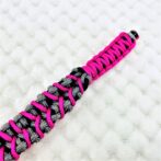 [公式]パラコード#169 マクラメ編みピンク・グレーの小型犬首輪No199