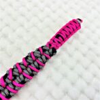 [公式]パラコード#169 マクラメ編みピンク・グレーの小型犬首輪No199