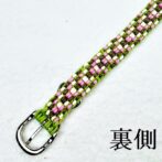 [キット]綿ロープ#116マクラメ編みピンク茶アイボリー緑の小型犬用首輪No146