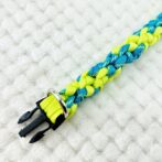 [公式]パラコードNo206マクラメ編みライトグリーンとブルーの小型犬首輪#120