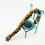 [公式]パラコードマクラメ編みオレンジと茶まだらの猫と犬首輪No208