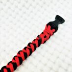 [公式]パラコードマクラメ編み赤と黒の猫と犬首輪No207