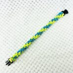 [公式]パラコードNo206マクラメ編みライトグリーンとブルーの小型犬首輪#120