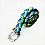 [キット]パラコード#171マクラメ編み ターコイズ・ライトグリーン・紫と黒の中型・大型犬首輪