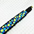 [キット]パラコード#171マクラメ編み ターコイズ・ライトグリーン・紫と黒の中型・大型犬首輪