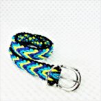 [キット]パラコード#171マクラメ編み ターコイズ・ライトグリーン・紫と黒の中型・大型犬首輪