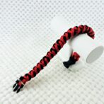 [公式]パラコードマクラメ編み赤と黒の猫と犬首輪No207