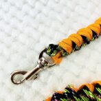 [公式]パラコードNo208マクラメ編みオレンジと茶まだらの犬首輪&リードセット