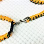 [公式]パラコードNo208マクラメ編みオレンジと茶まだらの犬首輪&リードセット