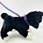 [公式]パラコードマクラメ編み＃165リードと首輪セットのローズ・ブルーの小型犬用