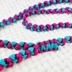 [公式]パラコードマクラメ編み＃165リードと首輪セットのローズ・ブルーの小型犬用