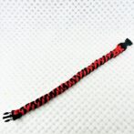 [公式]パラコードマクラメ編み赤と黒の猫と犬首輪No207