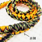 [公式]パラコードNo208マクラメ編みオレンジと茶まだらの犬首輪&リードセット