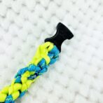 [公式]パラコードNo206マクラメ編みライトグリーンとブルーの小型犬首輪#120