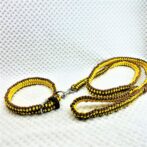 「公式」パラコードNo24マクラメ編み中、小型犬リード＆首輪セット