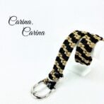 「公式]パラコード#108マクラメ編み茶と黒の大、中型犬用首輪