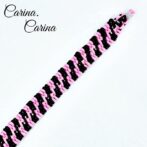 [公式]綿ロープ#117マクラメ編みピンク茶アイボリー緑の小型犬用首輪No147