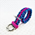 [公式]パラコード＃133マクラメ編み ピンク・ブレー・紫・茶の小型犬・中型犬首輪No163