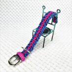 [公式]パラコード＃133マクラメ編み ピンク・ブレー・紫・茶の小型犬・中型犬首輪No163