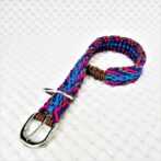 [公式]パラコード＃135マクラメ編みピンク・グレー・紫・茶の小型犬首輪No16