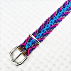 [公式]パラコード＃135マクラメ編みピンク・グレー・紫・茶の小型犬首輪No16