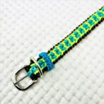 [公式]パラコード＃151マクラメ編みトルコブルー・グリーン・ダークグリーン・茶の小型犬・猫用首輪No181