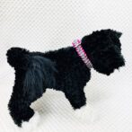 [公式]パラコード＃163 マクラメ編みローズとピンクとグレーの小型犬用首輪No193