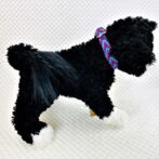 [公式]パラコード＃172 マクラメ編みローズ・オーキッドブルー・紫・茶の小型犬用首輪No201