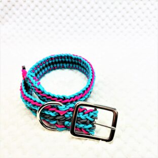 [公式]＃180マクラメ編み3色小型犬・中型犬首輪