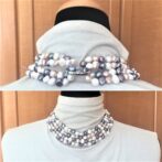 淡水パールロングネックレス3色の白・ピンク・グレー