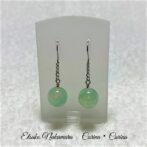 ひすい＆シルバーチェーンピアス（短め）