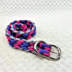 [公式]マクラメ編み＃181ダブルハート編み小型犬首輪