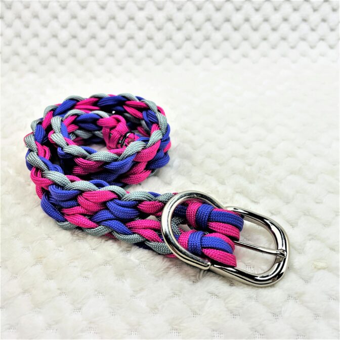 [公式]マクラメ編み＃181ダブルハート編み小型犬首輪