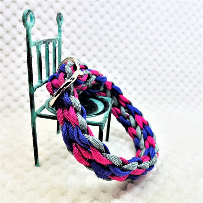 [公式]マクラメ編み＃181ダブルハート編み小型犬首輪