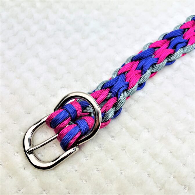 [公式]マクラメ編み＃181ダブルハート編み小型犬首輪