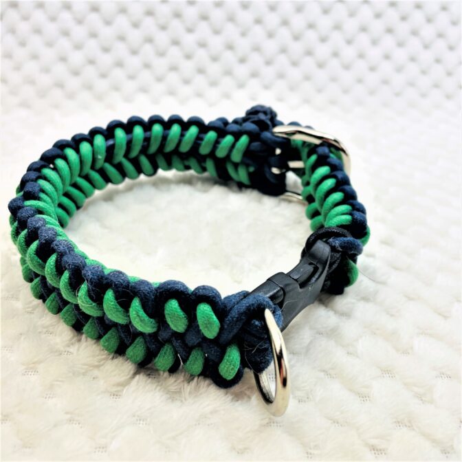 [公式]マクラメ編みのサメの歯編みサイズフリー首輪とリードセット